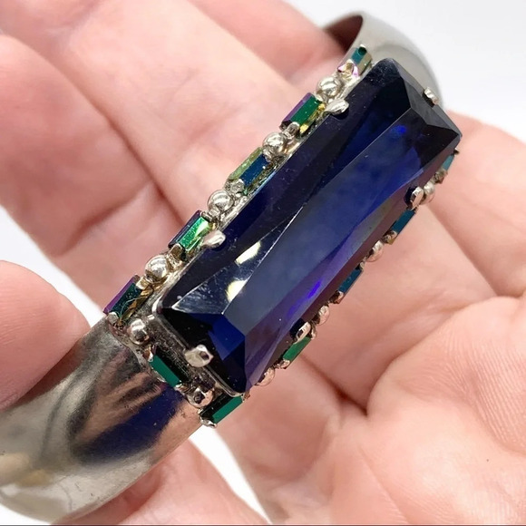 Sorrelli Royal Blue Crystal Cuff Bracelet - Picture 9 of 10